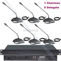 MICWL 350M-B7 1 Chairman 6 Delegate Table Mic Unit Digital Conference Meeting Microphone System