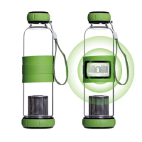 SOUDRON Terahertz alkaline glass drinking water filter cup hydrogen Terahertz alkaline water bottle with filter bag