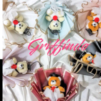 BOUQET BUKET Bunga Boneka Wisuda Berwarna