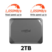 Crucial X9 Pro PSSD for Mac 1TB 2TB Portable SSD Up to 1050MB/s Read and Write - Mac Ready USB 3.2 External Solid State Drive