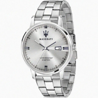 【MASERATI 瑪莎拉蒂】MASERATI手錶型號R8853130001(白色錶面銀錶殼銀色精鋼錶帶款)