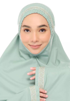 SITI KHADIJAH Siti Khadijah Telekung Modish Hanabishi in Iceberg Green