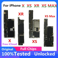 For iPhone X/XR/XS/XS Max 64g/256g Fully Tested Cleaned iCloud Original Mainboard Authentic Compatible For iPhone Motherboard