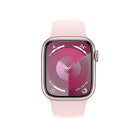 Apple Watch S9(GPS)粉紅色鋁金屬錶殼配淡粉色運動錶帶 41mm(S/M)(MR933TA/A)  商品未拆未使用可以7天內申請退貨,退貨運費由買家負擔 如果拆封使用只能走維修保固,您可以再下單唷【APP下單最高22%點數回饋】