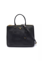 Prada 二奢 Pre-loved Prada SAFFIANO LUX Handbag tote bag Saffiano leather black 2WAY