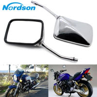Nordson 10MM Motorcycle Rearview Mirrors For Honda CB250 Hornet Jade VTR250 VT250 Rear View Mirror Reversing Square Silver
