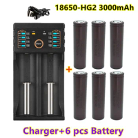 100% original 18650 battery HG2 3000 mah 3,7V rechargeable battery for HG2 18650 lithium battery 3000 mah+ charger