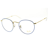 【RayBan 雷朋】光學眼鏡 圓框款(金-藍#RB3447V 3105-50mm)
