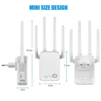 Wifi Amplifier 1200Mbps 300Mbps Wireless Range Extender Router Signal Repeater 2.4G 5 GHZ Access Point Booster