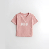 Hollister 海鷗 經典印刷文字圖案短袖T恤(女)-粉色