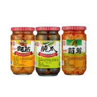 【金蘭食品】花生麵筋+脆瓜+鮮嫩筍茸 3入/組(全素/麻筍/罐頭/露營)
