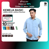 BROGUY Kemeja Basic Pria Lengan Panjang Casual Slimfit Formal Nyaman
