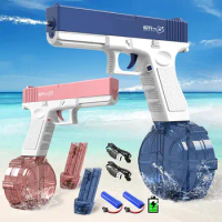 Summer Glock Water Gun Electric Pistol Shooting Toy Automatic Outdoor Beach Water Beach Toy Guns For Kids Boys Girls Adults