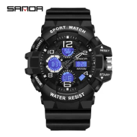 SANDA 3168 Fashion Brand G- Style Military Watch Digital Shock Sports Watches For Man Waterproof Electronic Wristwatch Relogios