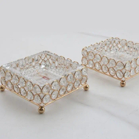 Blink Ashtray Asbak Gold Mewah Homedecor Bahan Metal Cantik Dengan Alas Kaca Transparan Untuk Access