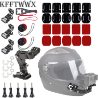 KFFTWWX Accessories Kit for GoPro Hero 12 11 10 9 8 7 Black Silver 6 5 4 Osmo Motorcycle Helmet Chin Mount Go Pro AKASO/Campark