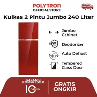 POLYTRON Belleza Jumbo Kulkas 2 Pintu 240 Liter PRW 25MNR