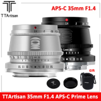 TTArtisan 35mm F1.4 APS-C Prime Lens for Sony E Mount Fujifilm XF Canon M RF Leica L Nikon Z Panasonic Olympus M43 Camera Lens