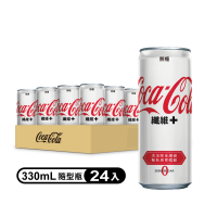 【Coca-Cola 可口可樂】纖維+ 隨行罐330ml x24入/箱(無糖)