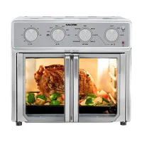 9-in-1 Toaster Oven Air Fryer Combo 26qt Turbo MAXX Technology Rotisserie Timer Stainless Steel