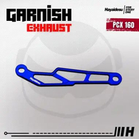 Hayaidesu Garnish Knalpot Honda PCX 160 & VARIO 160 - Garnish Variasi Full CNC Anodized Biru