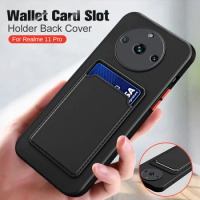 Silicone Soft Card Wallet Back Case For Realme 11 Pro+ Realme11 Pro Plus Realme11Pro Relme 11Pro 5G Camera Protect Cover Fundas