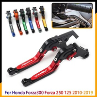 With Logo For Honda Forza300 Forza250 Forza125 2010-2019 Motorcycle Aluminum Adjustable Foldable Extending Brake Clutch Levers