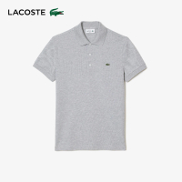 【LACOSTE】男裝-經典修身短袖Polo衫(灰色)
