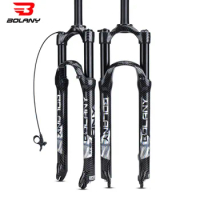 Bolany Bicycle Fork 29 inch MTB fork Air Resilience suspension Manual Remtoe lock carbon fiber pattern magnesium alloy