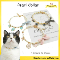 Pearl Collar Cat Collar with Ribbon Kolar Kucing Necklace Accessories Pendant