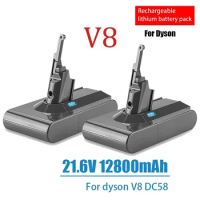 12800mAh 21.6V Battery for Dyson V8 Battery V8 Series V8 Absolute Li-ion SV10 Vacuum Cleaner Rechargeable BATTERY L70