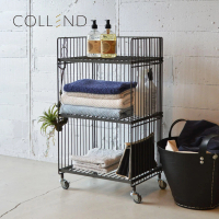 【日本COLLEND】WIRE 鋼製雙層置物架-附輪-DIY(收納架/整理架/儲物架)