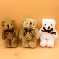 13cm mini Joint Teddy Bear Plush Stuffed Wedding BOX toy doll Garment &amp; Hair Accessories decor doll