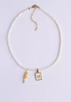 Fleur Jewelry The Rice Pearl Bracelet and Necklace with 24K Piyao