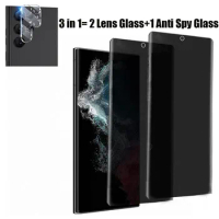 Privacy Screen Protector for Samsung Galaxy S22 S21 Ultra 5G Anti Spy Tempered Guard Glass for Galaxy S21+ S22 Plus Lens Glass