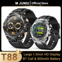T88 Smart Watch 1.5inch Screen Tough Body 800mAh Bluetooth Call Health Monitoring IP68 Waterproof Sport Tracket Smartwatch Men