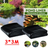 Fish Pond Liner Cloth Waterproof Gardens Pools Membrane Black Flexible Streams Fountains Reinforced Landscaping Pool Liner 3X3m