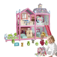 Girls Castle Playset Villa Toys Little Girls Playhouse Building Playset Educational Light Up Princess Toys Play House For