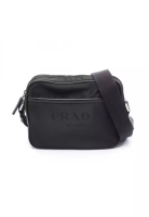 Prada Pre-Loved Prada TESSUTO＋SAFFIANO Shoulder bag Nylon Saffiano leather black