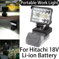 12W LED Work Light for hitachi/Hikoki 18V Li-ion Battery Flashlight Cordless LED Tool Light, Emergency Camping Light