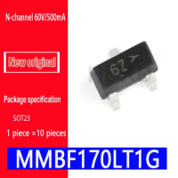 10PCS 100% New original spot MMBF170LT1G SOT-23 marking:6Z N-channel 60V/500mA SMD MOSFET FET Power MOSFET