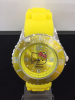 【震撼精品百貨】Hello Kitty 凱蒂貓-手錶-圓形錶面--黃色矽膠錶帶【共1款】 震撼日式精品百貨