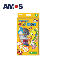 韓國AMOS 6色動物主題模型版DIY玻璃彩繪組(台灣總代理公司貨)