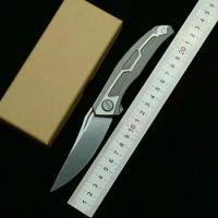 LEMIFSHE Quantum Flipper Folding Knife 9Cr18MoV Blade Titanium Alloy Handle Outdoor Camping Hunting Survival Kitchen EDC Tool