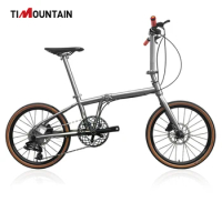 TiMountain Titanium Folding Bike 10-Speed Portable Folding Bicycle Ultra-light and high strength Flush Mount Disc Brake