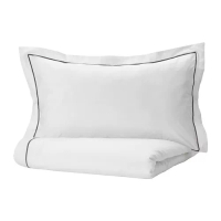 SILVERTISTEL 單人被套附一個枕頭套, 白色/深灰色, 150x200/50x80 公分