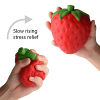 HOT SALE Super Jumbo Simulation Strawberry Slow Rising Antistress Toy Kids Grownups Squeeze Squishy Toys Creative Squeeze Toys