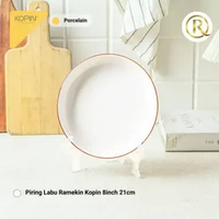 Piring Labu Ramekin Kopin 8inch 21cm Porcelain Keramik Putih