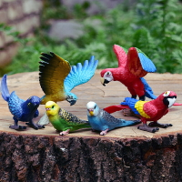 金剛鸚鵡仿真動物模型玩偶野生動物飛禽飛鳥塑料擺件兒童玩具