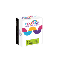 【Color24】for Brother TZ-D31/TZe-D31 螢光綠底黑字 副廠 相容標籤帶_寬度12mm(適用 PT-H110 / PT-300)